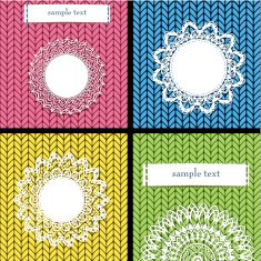 Knitted lace frame on canvas N2