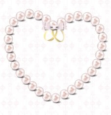 Pearl heart vector illustration background N6