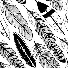 Seamless pattern of bird feathers N11