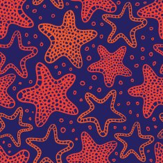 Starfish seamless pattern