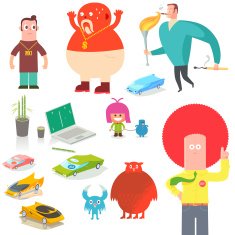 Character Colostomy olympic torch runner cars laptop illustration