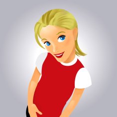 figure of a girl teenager grotesque portrait in perspective N2