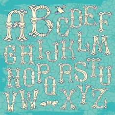 Whimsical Hand Drawn Alphabet Letters N5