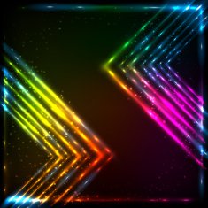 Shining neon arrows abstract vector background N3