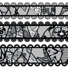 Set of lacy vintage trims N7