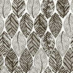 Monochrome seamless pattern of abstract leaves N17