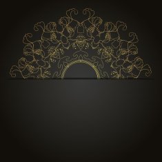 Gold flower invitation