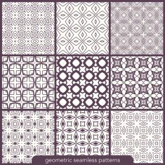 Set of 9 seamless geometric patterns