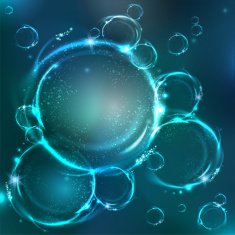Vector glossy bubbles Abstract background