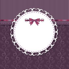 Vector greeting card with frame and bow N14