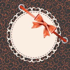 Vector greeting card with frame and bow N15