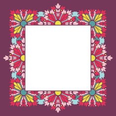 vector frame with abstract flowers N3