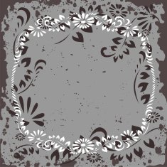 Floral background with circle pattern - vector illustration
