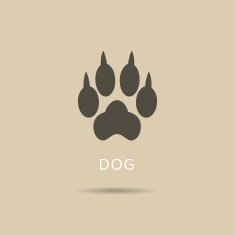 dog paw icon vector