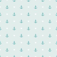 Seamless pattern of anchor and hearts N2