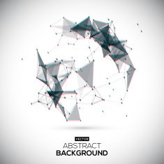 Abstract vector geometric shape with chroma aberration effect