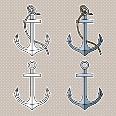 Vector set with isolated anchors Black and white N3