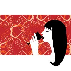Beautiful woman drinking wine