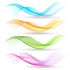 Set of vector color curve lines design element N22