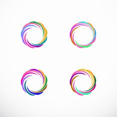 abstract colorful circle stripe icon for design