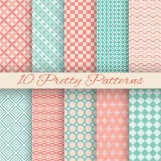 Pretty pastel vector seamless patterns (tiling with swatch) N5