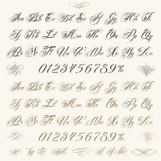 Tattoo lettering set