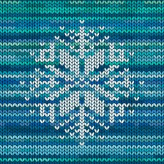 Knitted seamless pattern with snowflake