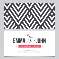 Wedding card back and front with pattern background 01