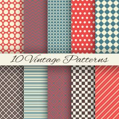 Vintage different vector seamless patterns (tiling) N9