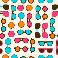 Seamless pattern with color sun glasses N2