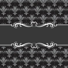 frame on damask seamless background N3