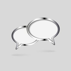 Vector glossy metal speech bubbles