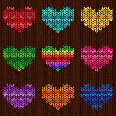 Seamless knitted pattern with hearts N4