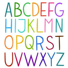 Colorful hand drawn vector full alphabet N5