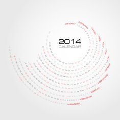 round simply vector calendar 2014