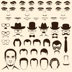 vector men head character