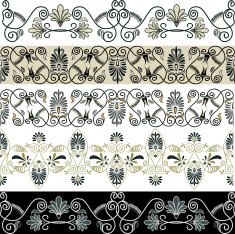 Greek patterns borders set