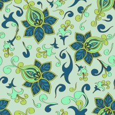 Seamless pattern of paisley floral ornament N4