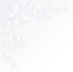 gray and white background flowers made of paper