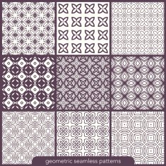 Set of 9 seamless geometric patterns N2