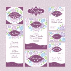 Set of floral wedding cards N48