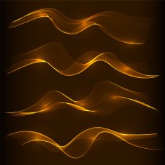 Shiny color waves over dark background