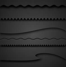 Black divider set with shadow vector