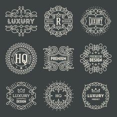 Retro Design Luxury Insignias Logotypes Template Set