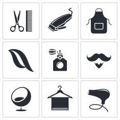 barbershop icon set