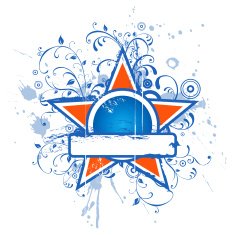 Grunge vector floral frame (star)