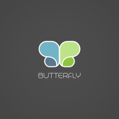 Vector Abstract butterfly symbol modern trendy design