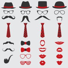 Retro Party set for design photo booth scrapbook in vector