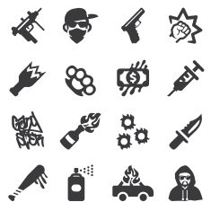Gangster Silhouette icons