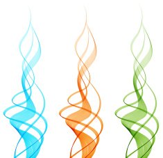 Set of vector color curve lines design element N25